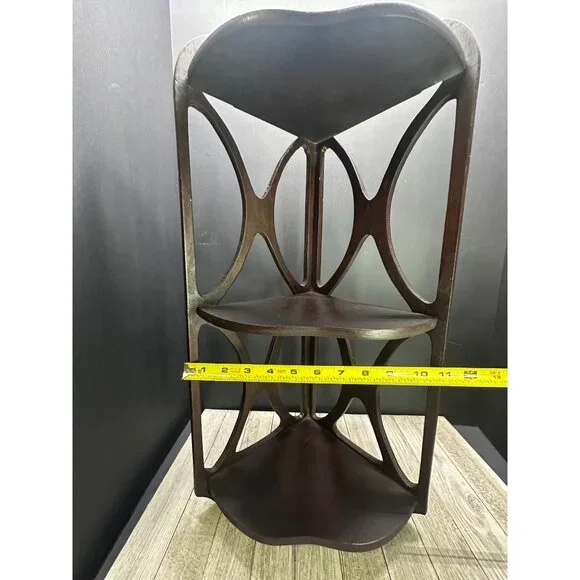 Vintage Mahogany Wood Wall Hanging Corner Shelf Home Decor 20 Tall
